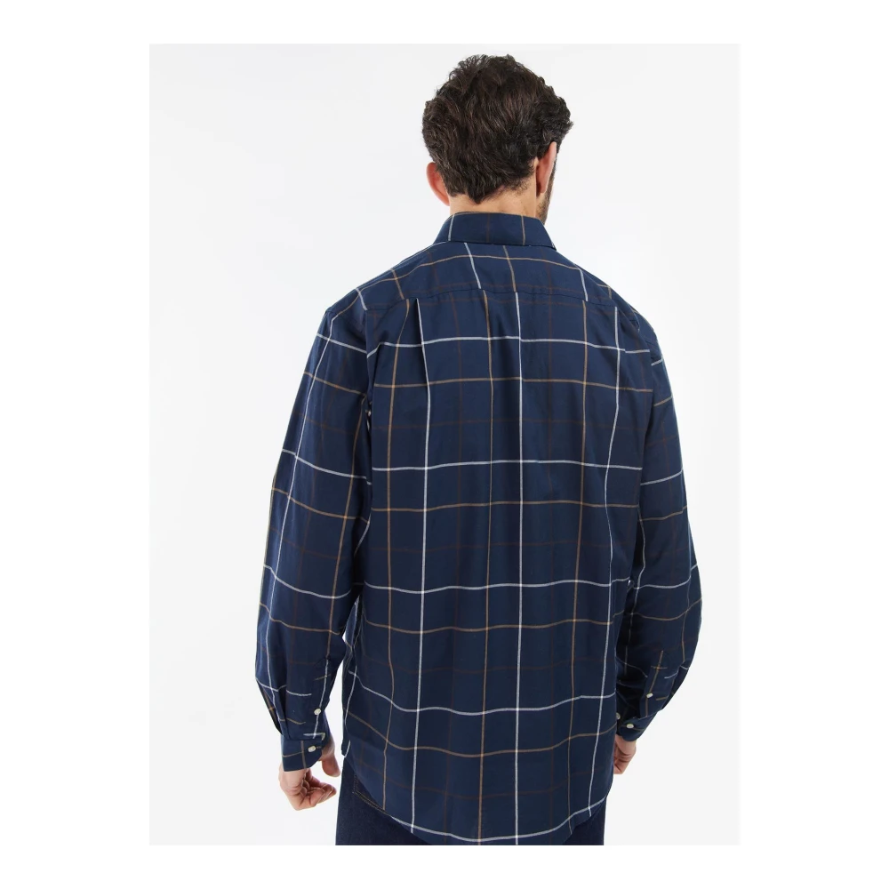 Barbour Navy Regular Fit Overhemd Tattersall Stijl Blue Heren
