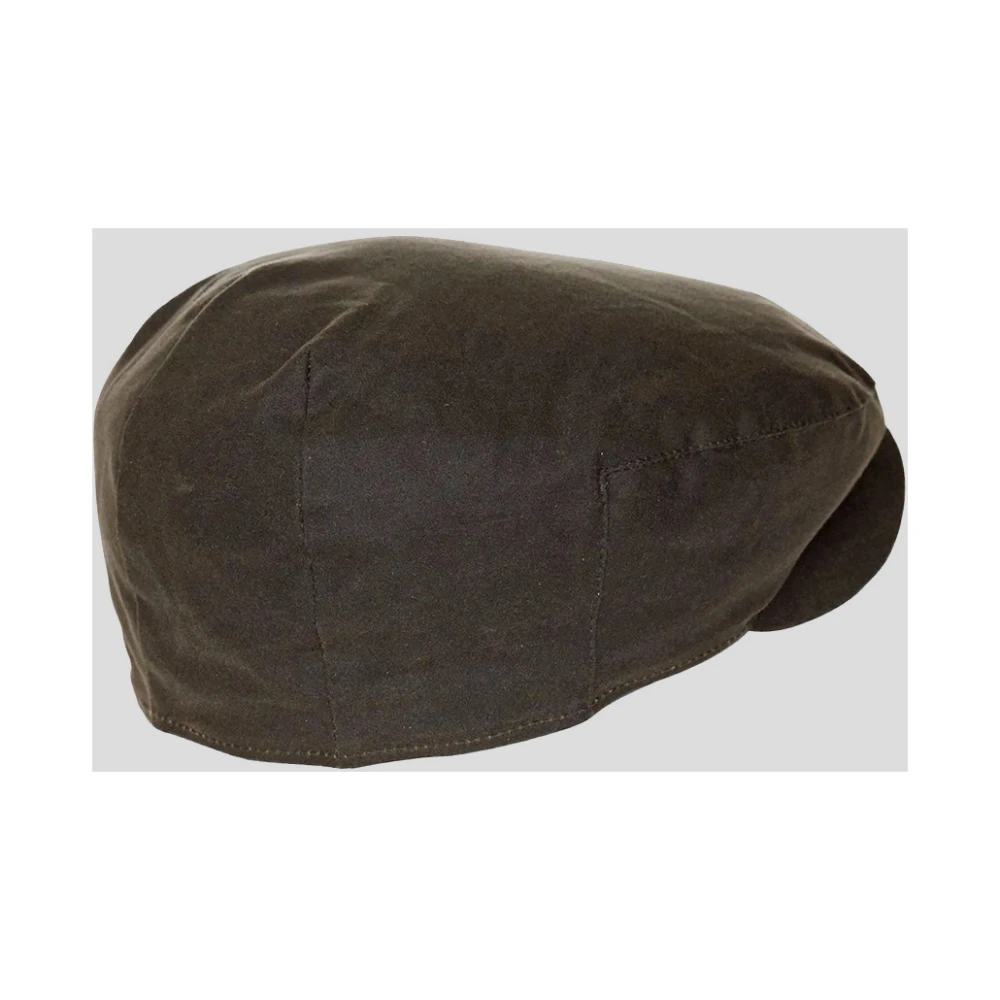 Barbour Wax Flat Cap van Katoen Green Heren