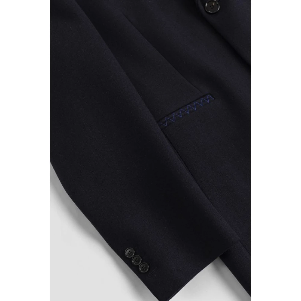 Burberry Navy Blue Wool Coat Blue Heren