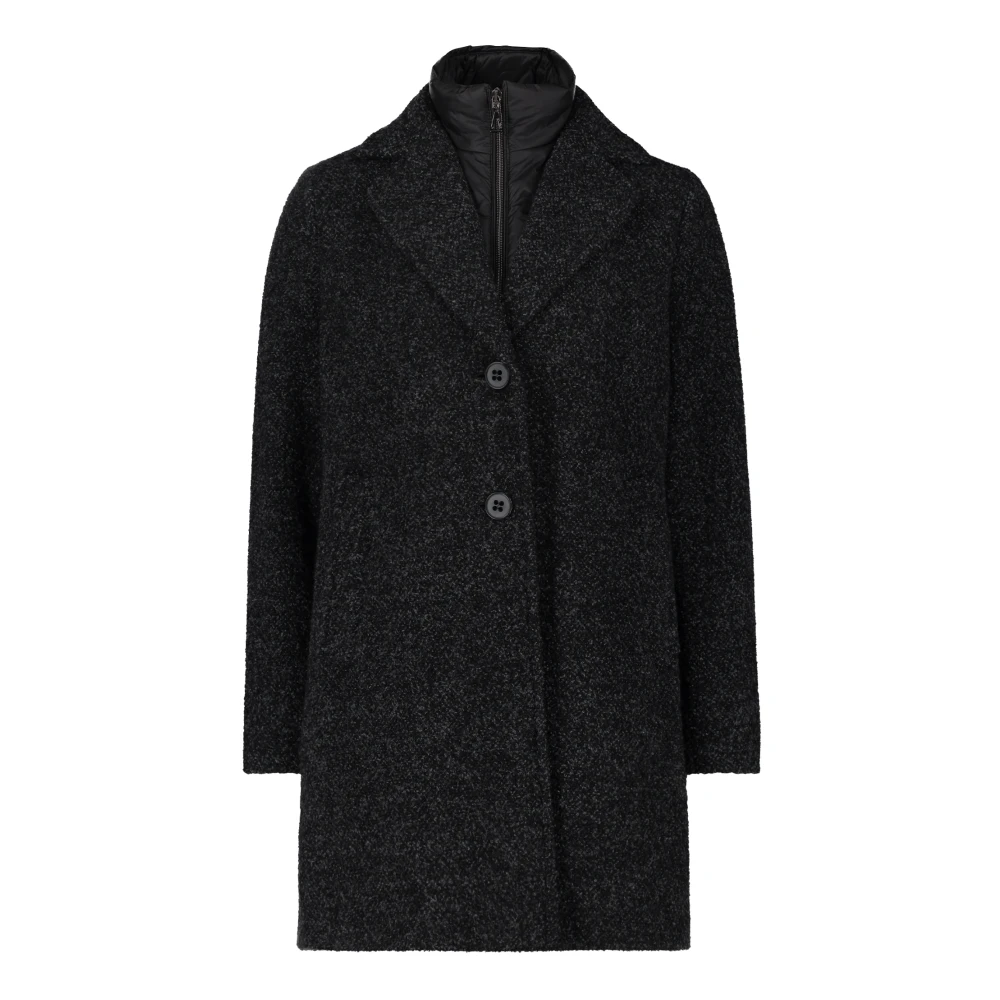 Gil Bret Bouclé wollen jas met afneembare bodywarmer Black Dames