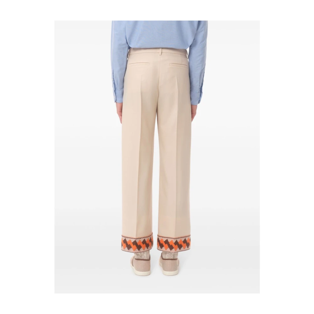 Valentino Garavani Geborduurde Detail Broek Yellow Heren