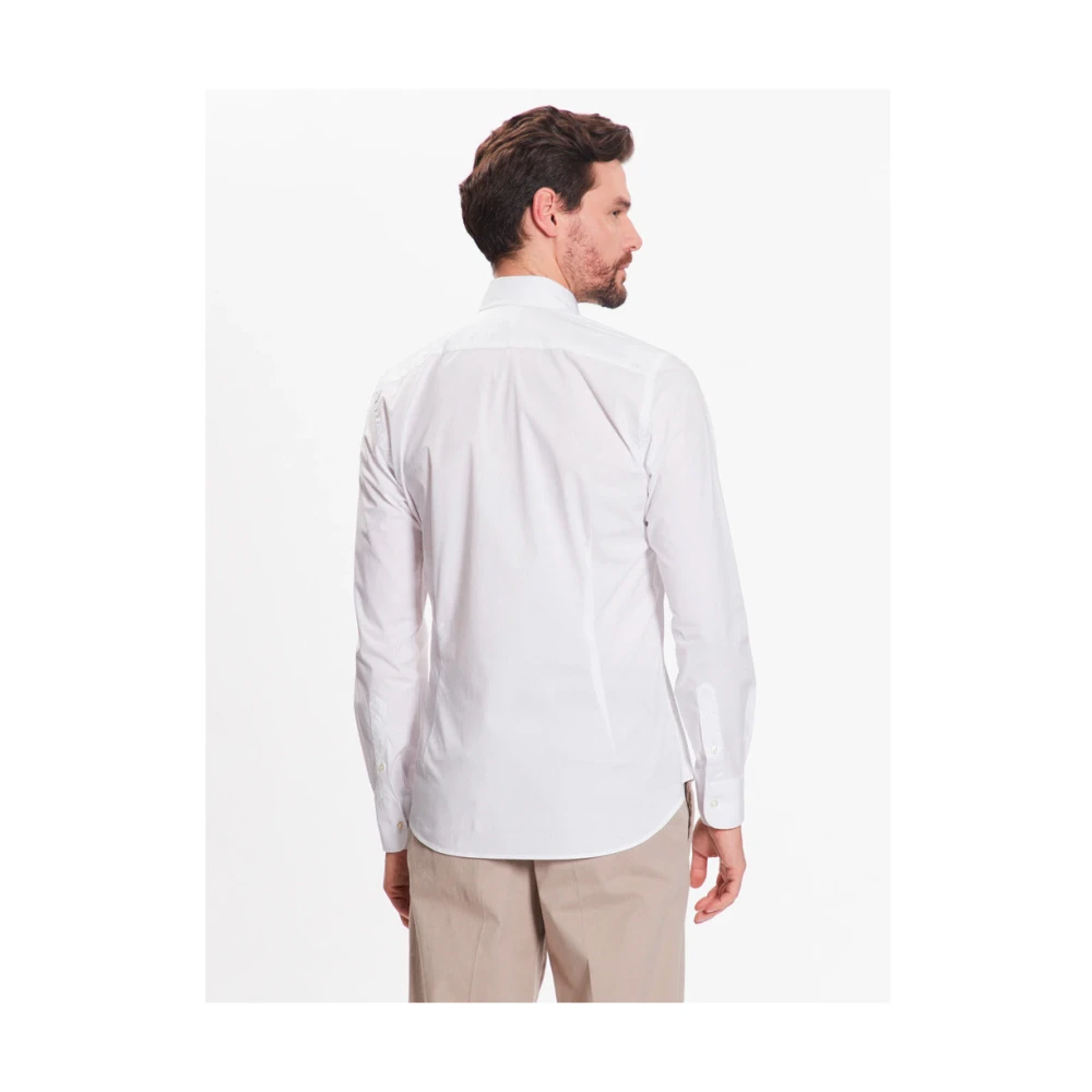 LA MARTINA Geborduurd Katoenen Overhemd Slim Fit White Heren