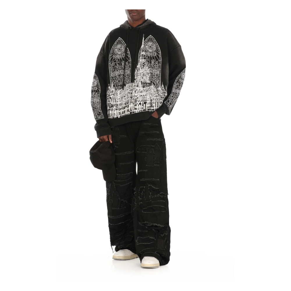 Who Decides War Zwarte Katoenen Jeans met Borduursels Black Heren
