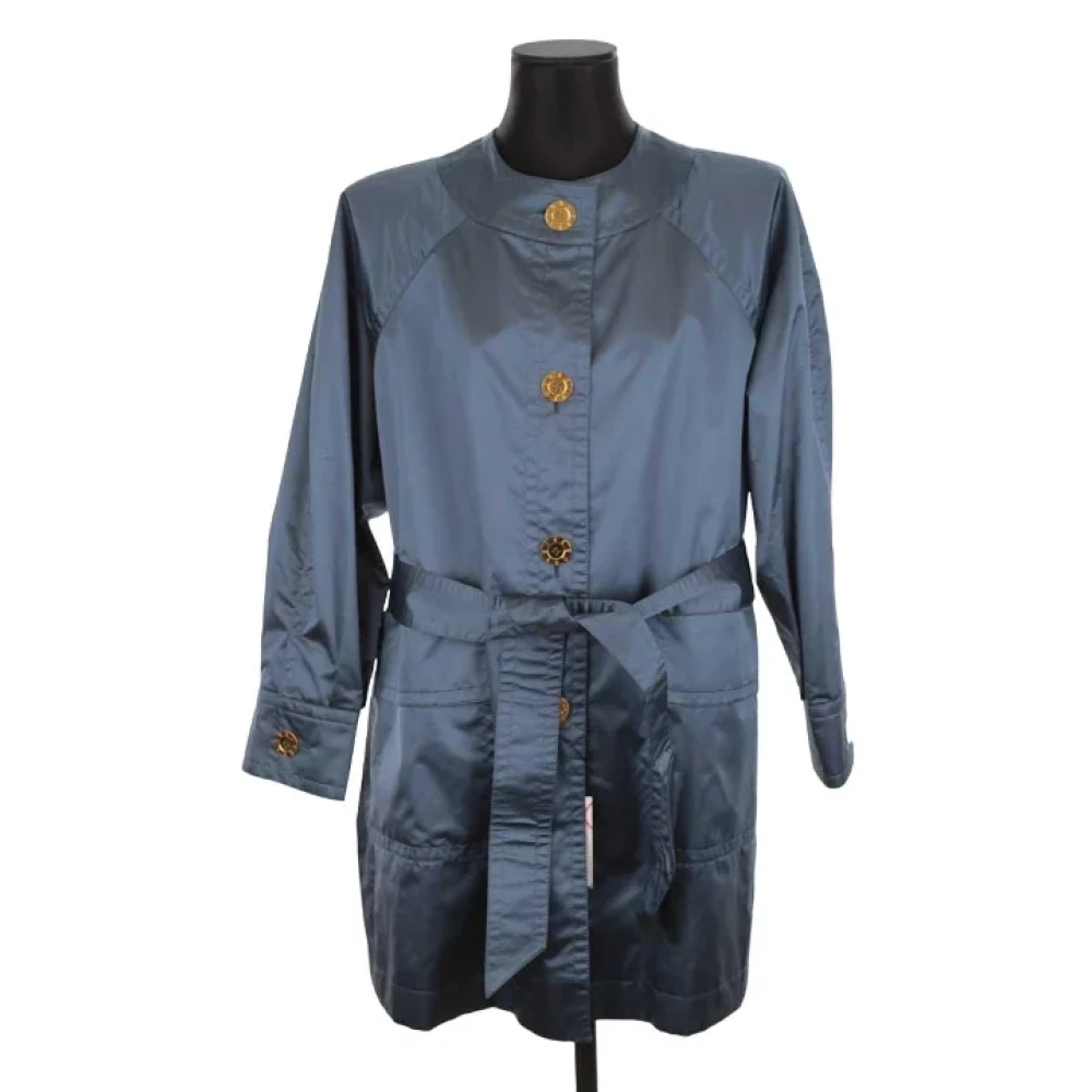 Givenchy Pre-owned Silk outerwear Blue Dames