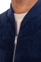 bomber-bleu-avec-bords-en-tricot