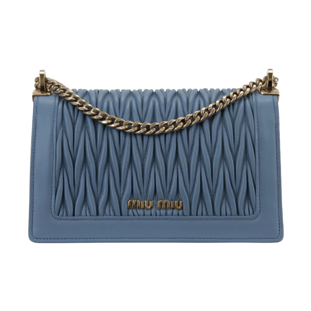 Miu Schoudertas met drukknoopsluiting Blue Dames