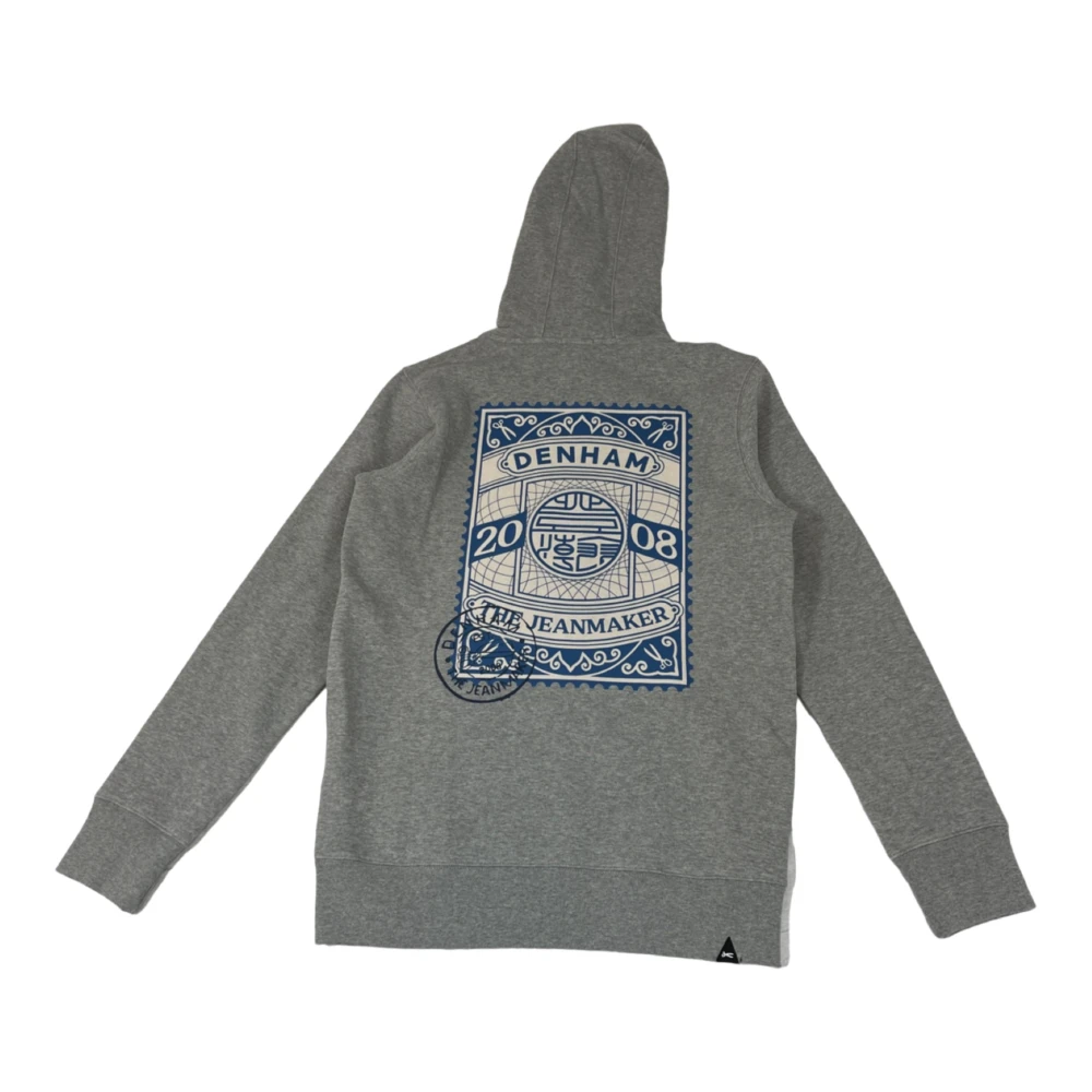 Denham Stamp Reg Hoody Sweatshirt Grijs Marl Gray Heren