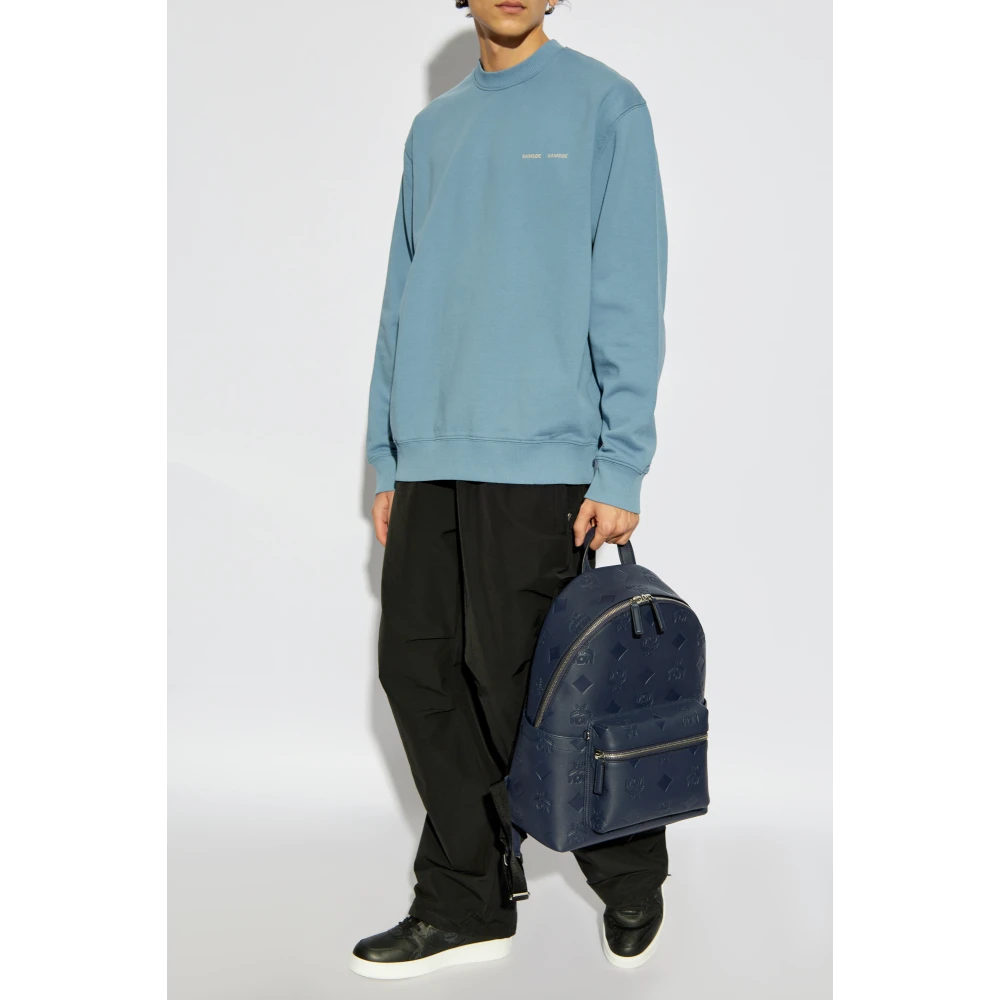 Samsøe Sweatshirt met logo Norsbro Blue Heren