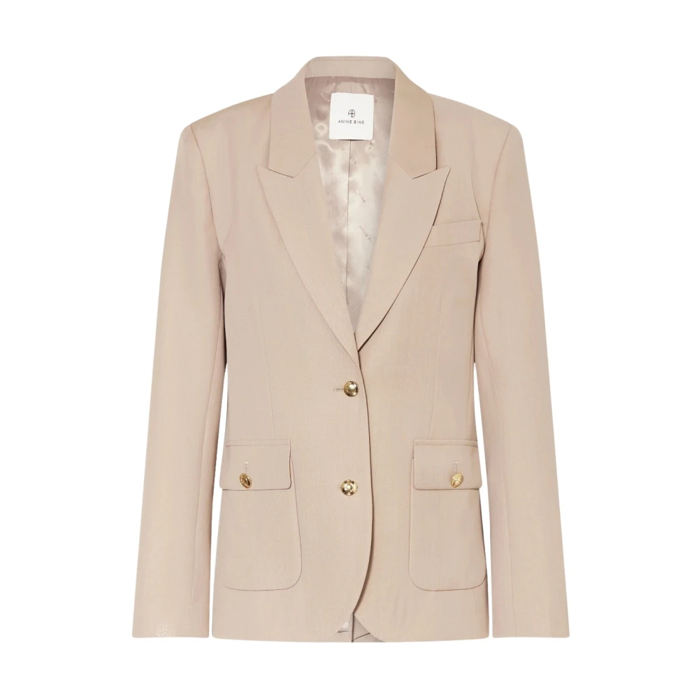 Anine Bing Women's Beige Wool Blazer - Blazers - S - Jackets