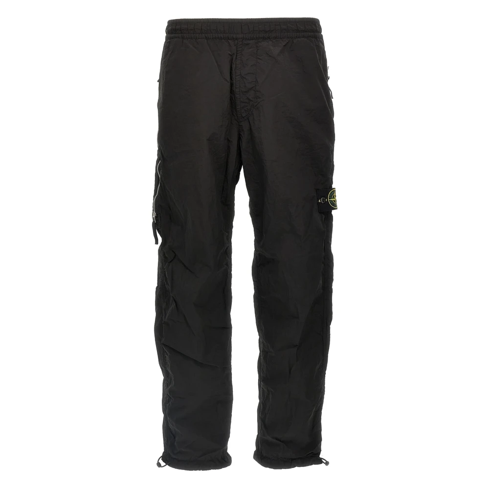 Stone Island Zwarte Broek met Ritszakken Black Heren