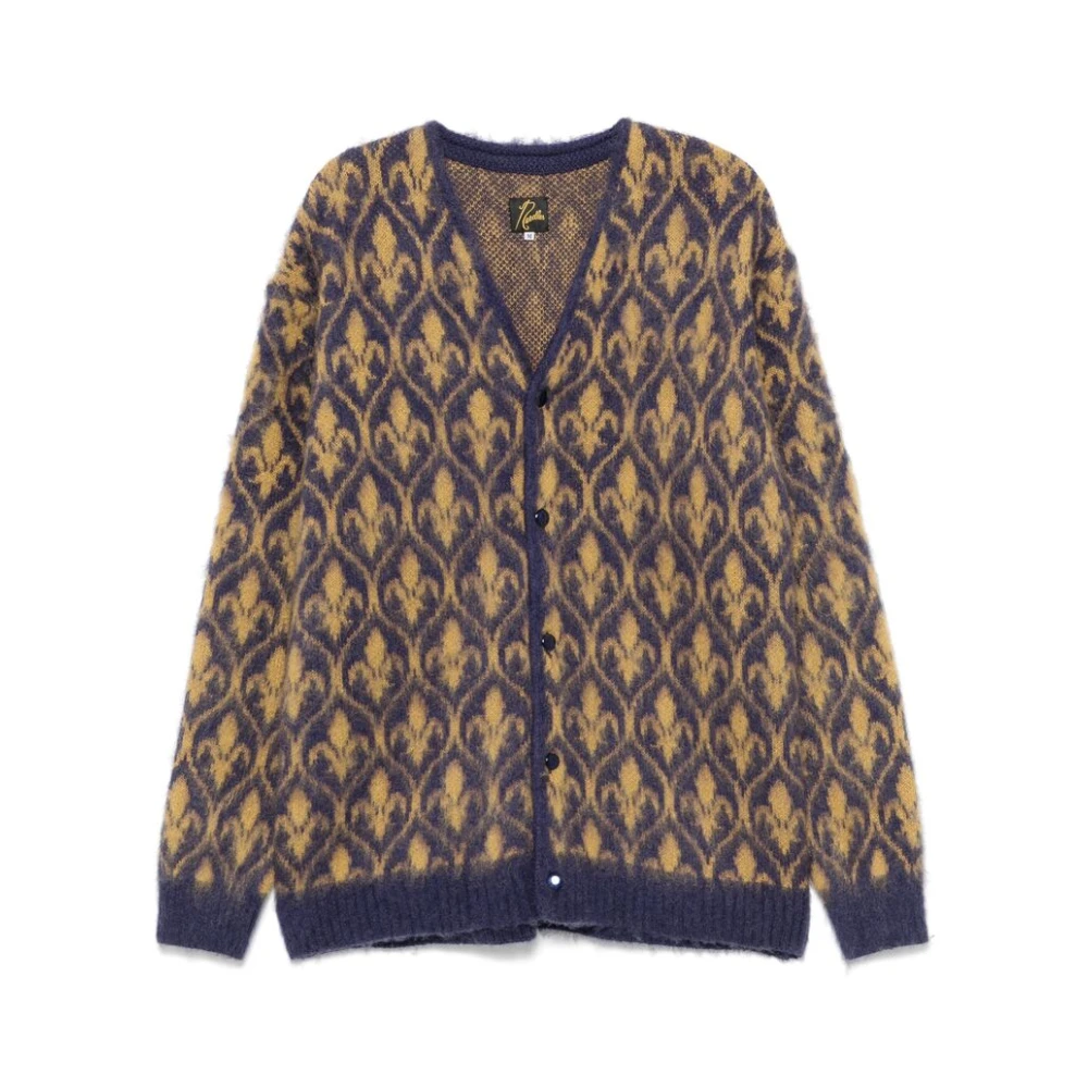 Needles Mohair Blend Jacquard V-Neck Sweater Multicolor Heren