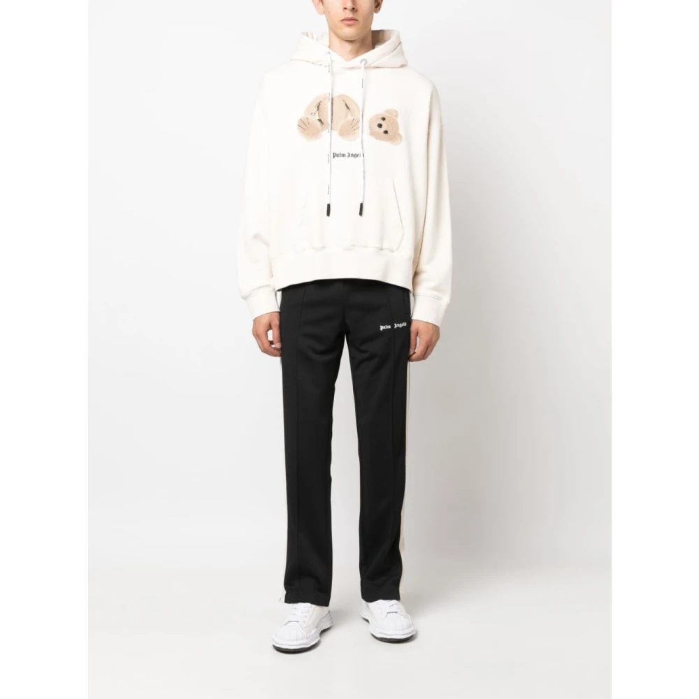 Palm Angels Zwarte broek met contrasterend logo Black Heren