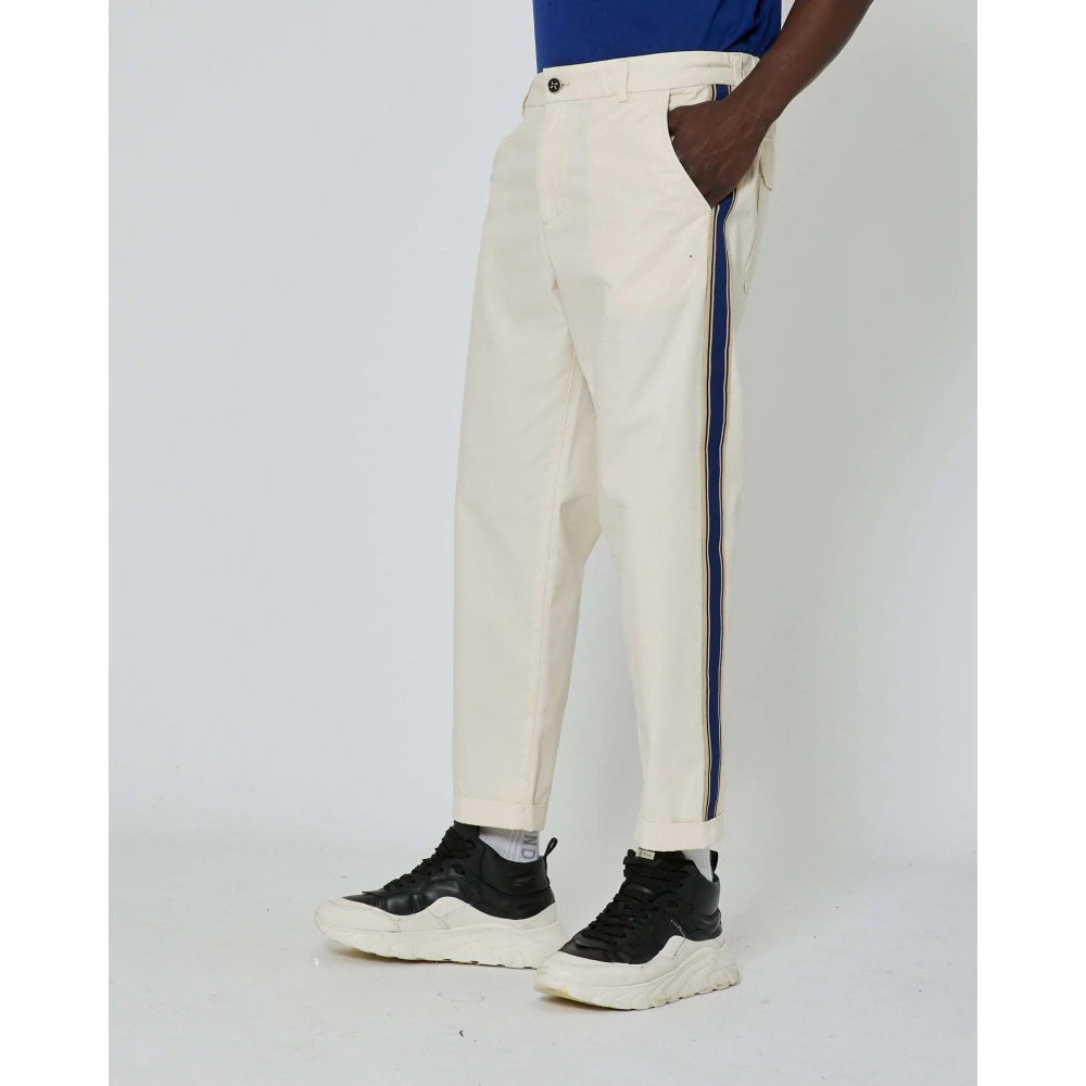 John Richmond Slim Fit Broek met Zijstrepen White Heren