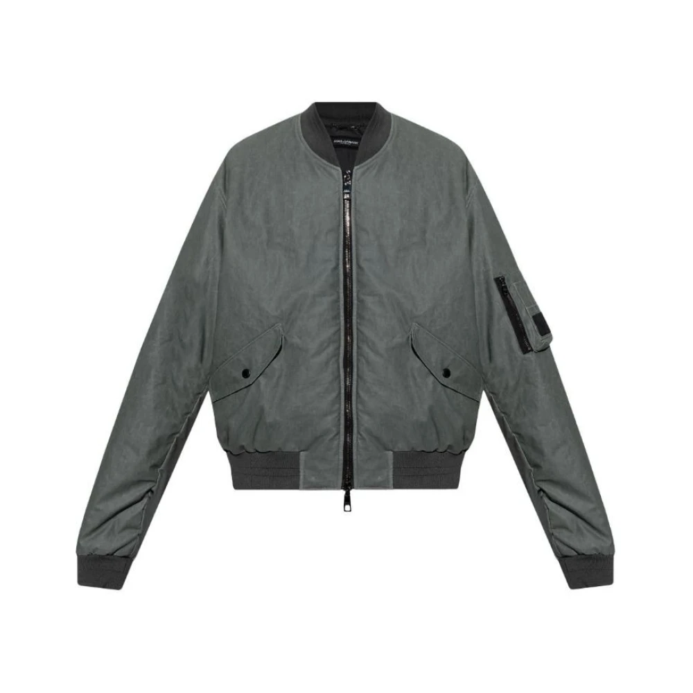 Dolce & Gabbana Men's Gray Bomber Jacket