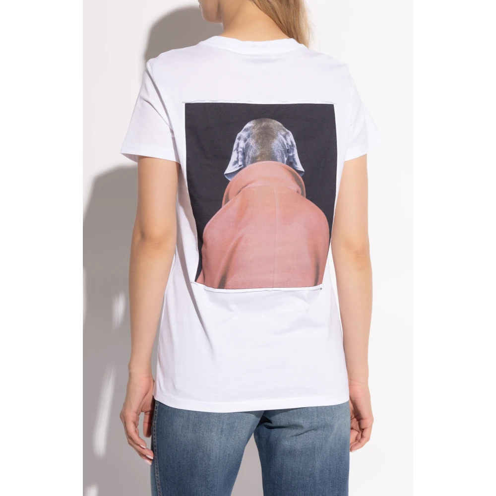 Max Mara T-shirt met 'Cipria' print White Dames