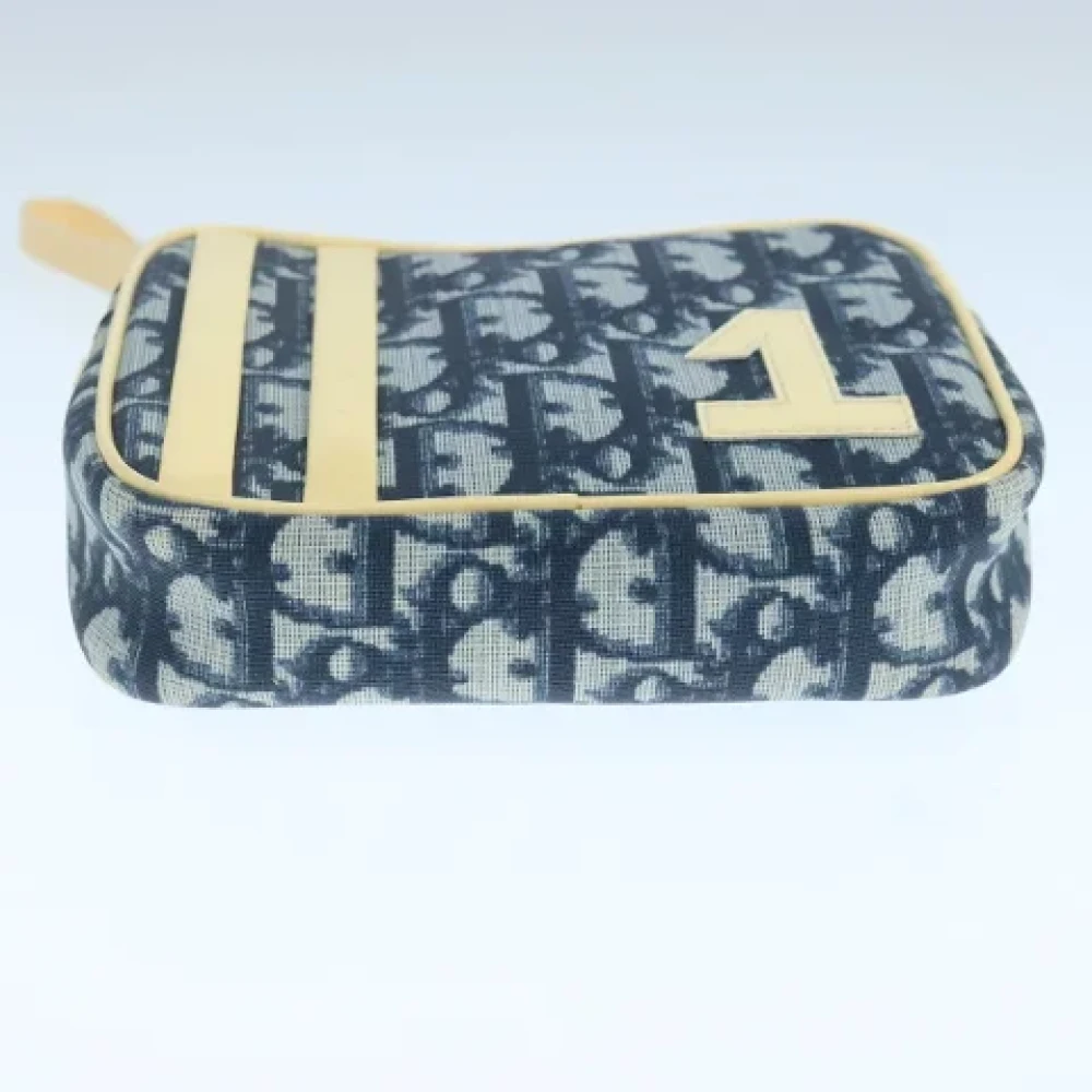 Dior Vintage Pre-owned Canvas clutches Blue Dames