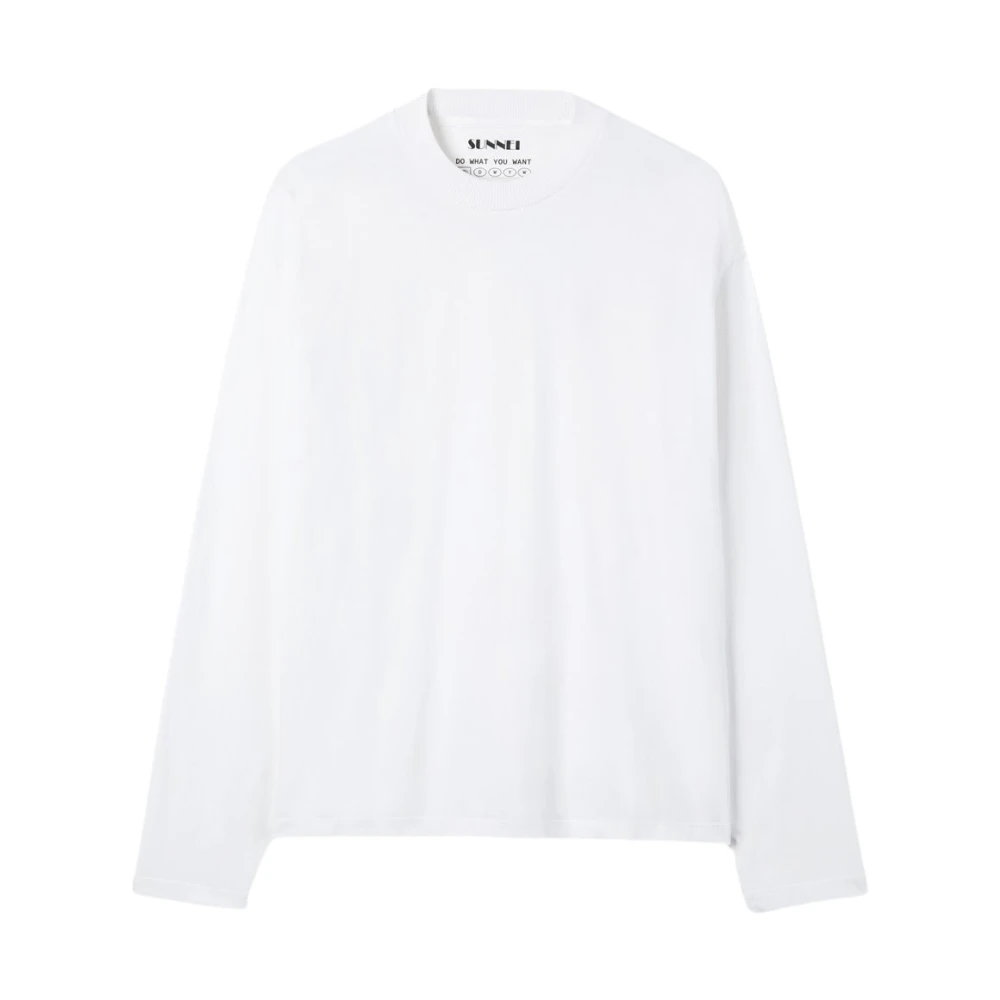 Sunnei Witte longsleeve t-shirt met boxy fit White Heren