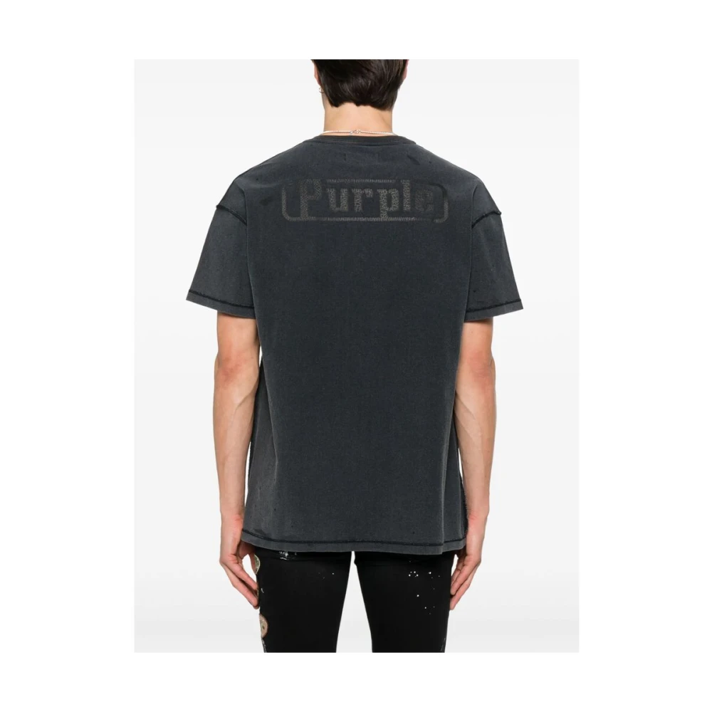 Purple Brand Antracietgrijze Crew Neck T-shirt Gray Heren
