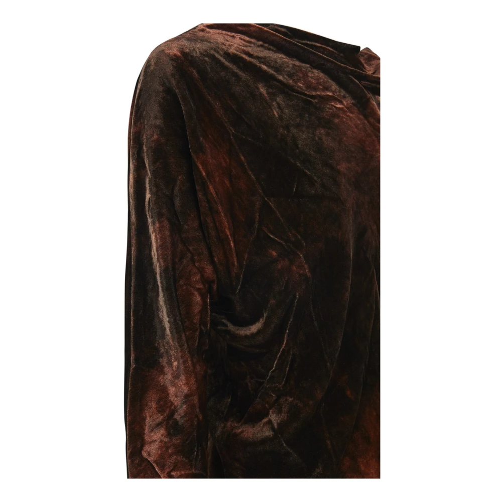 Cortana Angelina asymmetrische fluwelen top Brown Dames