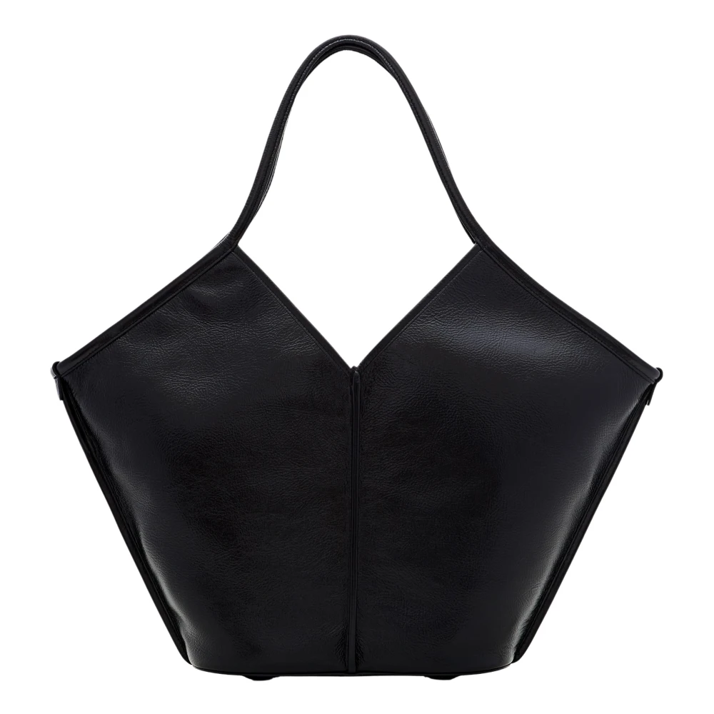 Hereu Black Shopping Bags, Female, One Size, Calella Leather Tote Bag