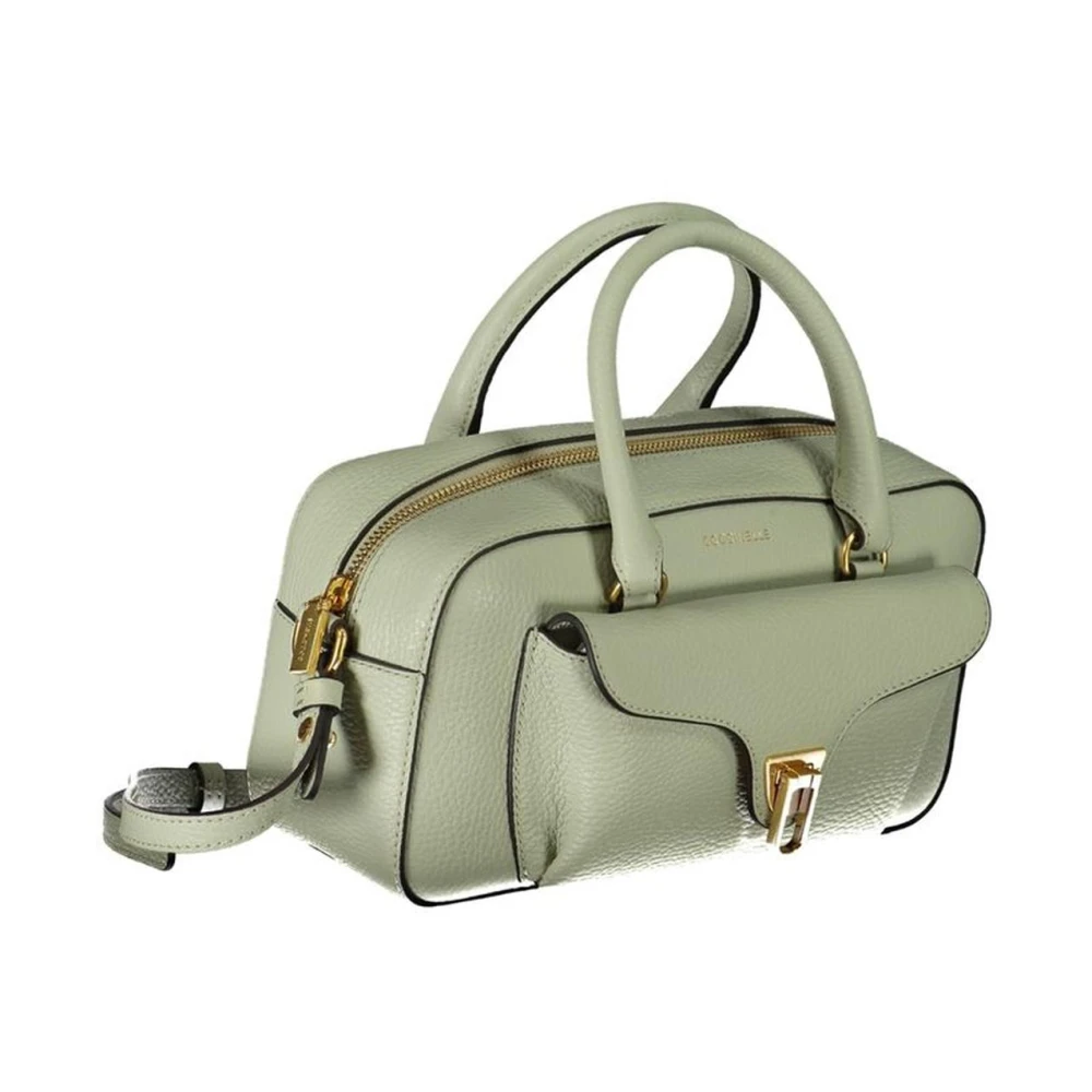 Coccinelle Groene leren handtas met handvatten Green Dames