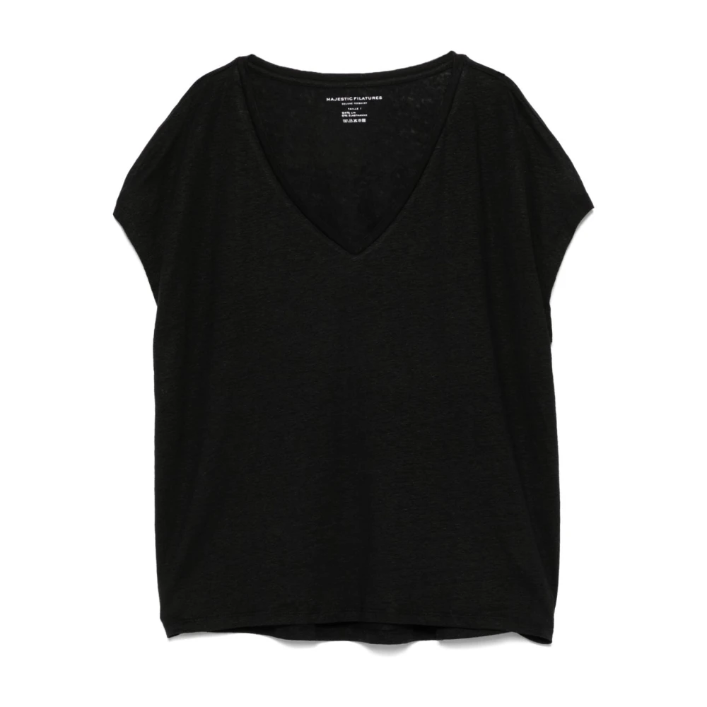 Majestic filatures Zwarte T-shirts en Polos Black Dames