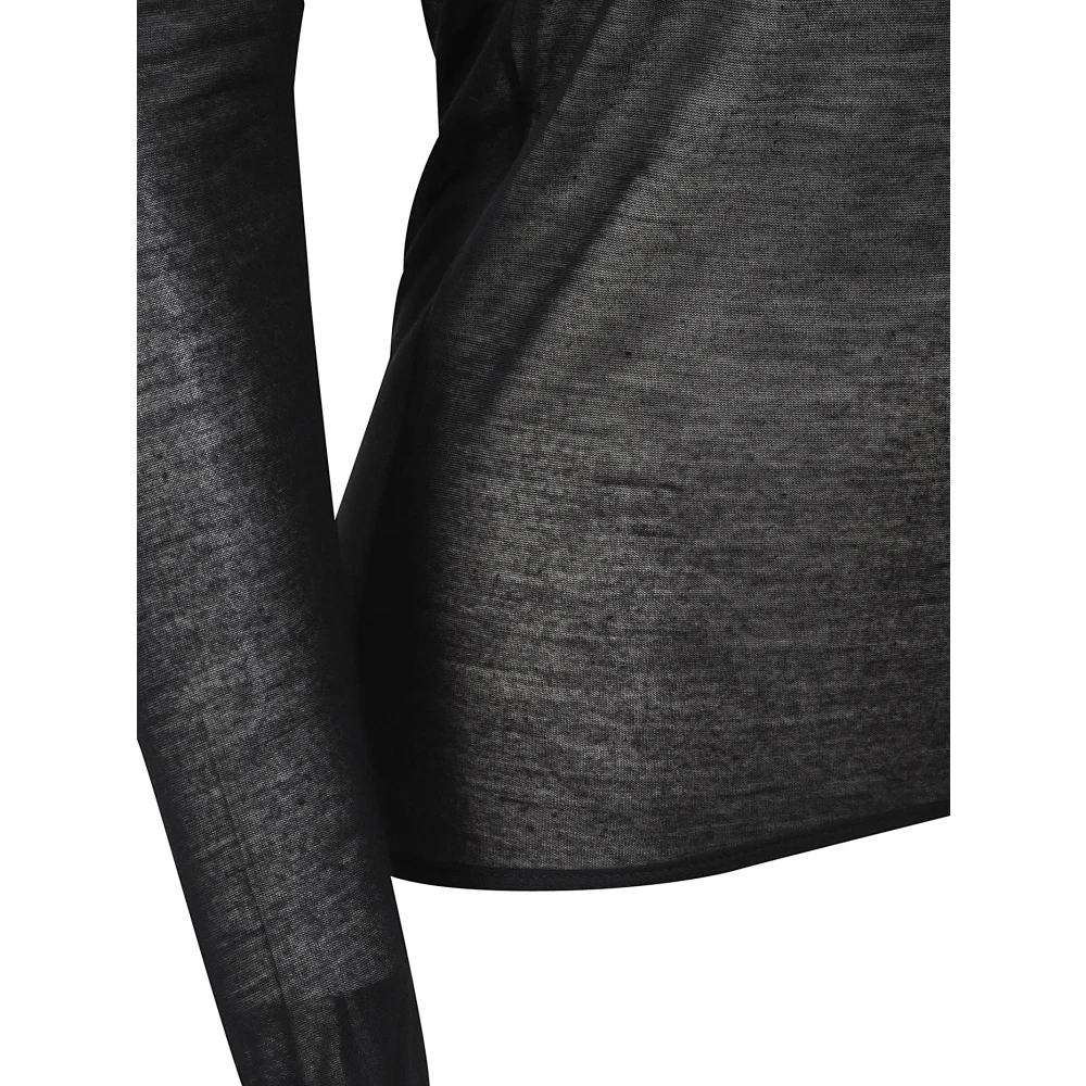 majestic filatures Zwarte Micromodal Cashmere T-shirts Polos Black Dames