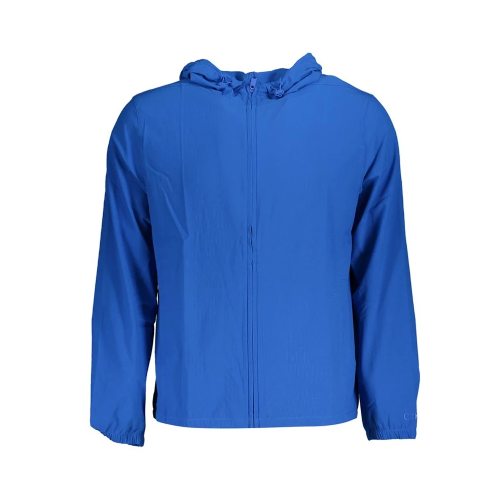 Calvin Klein Sleek Hooded Sports Jacket In Blue - Male - Light Jackets - Blue - S - Jackets