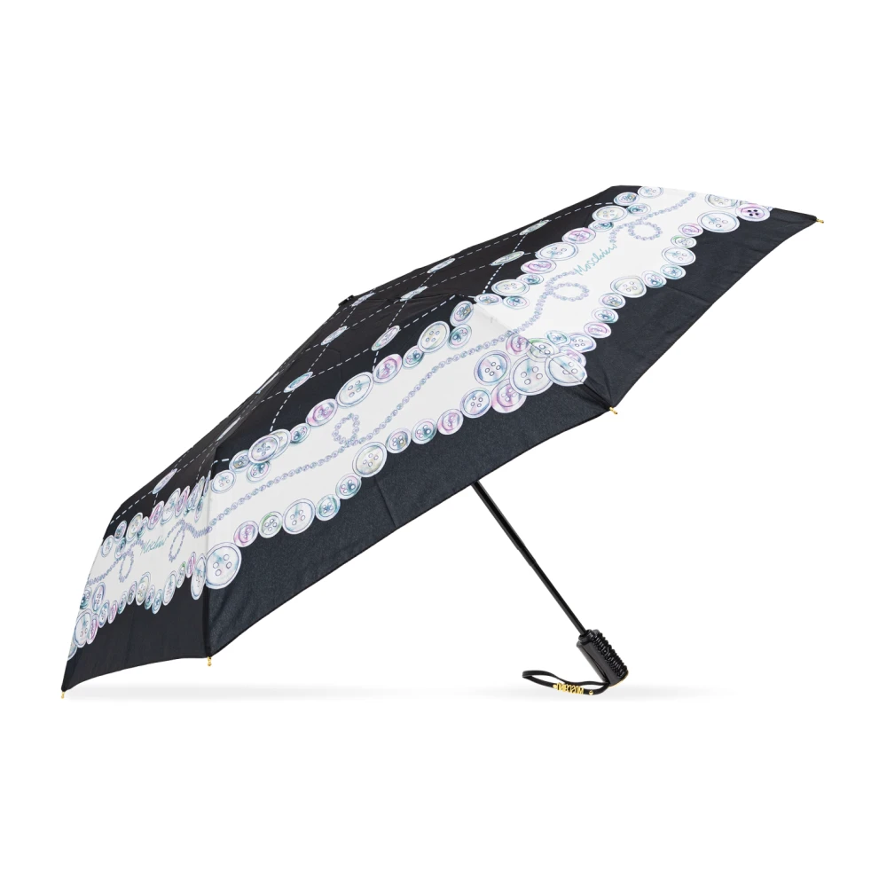 Moschino Opvouwbare paraplu met logo Black Unisex