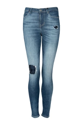 Skinny High Jeans med Unika Detaljer