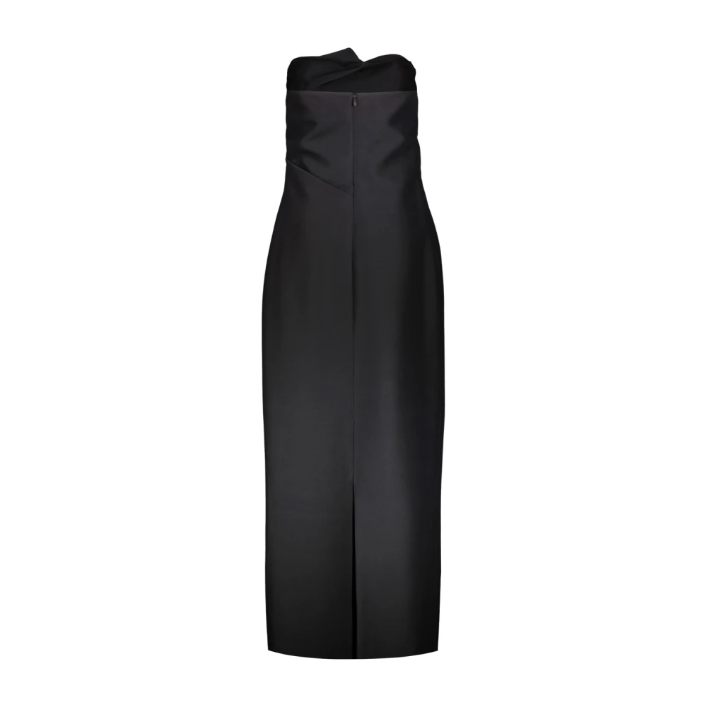 The Row Jurk van textuurwol en zijde met origami-drape detail Black Dames