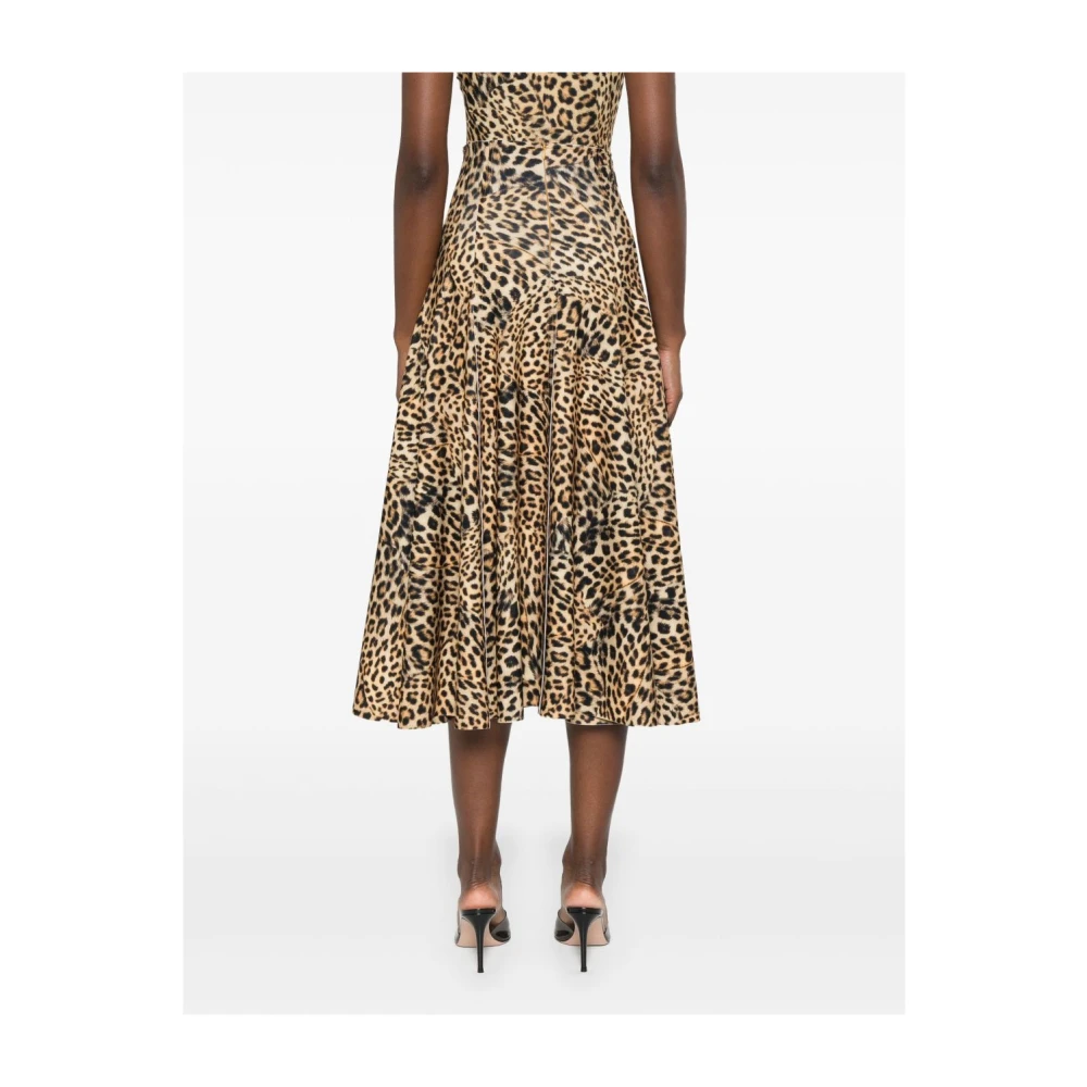 Norma Kamali Grace Rok Karamelbruin Luipaardprint Brown Dames