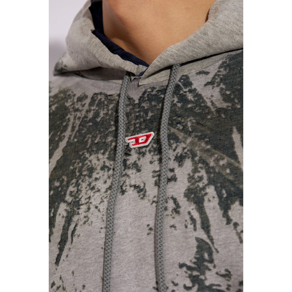 Diesel D-Um-Rib-S hoodie Gray Unisex