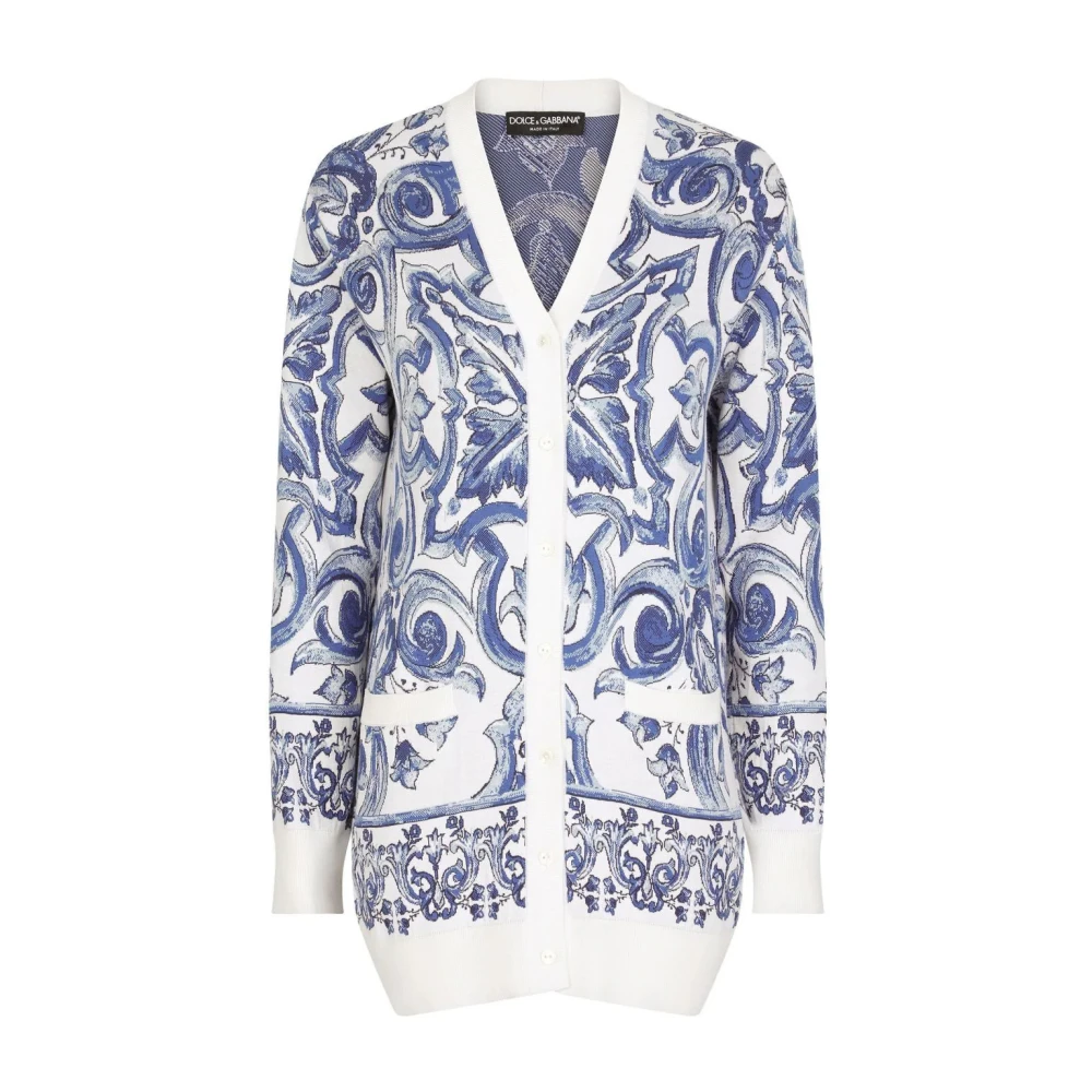 Dolce & Gabbana Majolica Zijden Vest Jacquard Patroon Multicolor Dames
