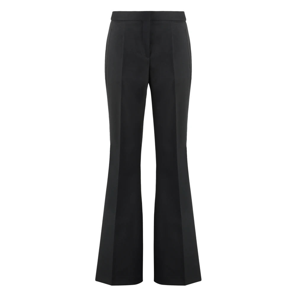 Hugo Boss Wijde Wollen Broek met Elastaan Zoom Black Dames