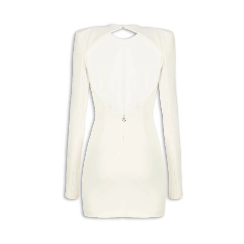 Aniye By Rugloze Mini Jurk in Screppino Stof White Dames
