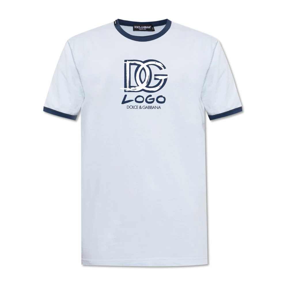 Dolce & Gabbana T-shirt met bedrukt logo Blue Heren