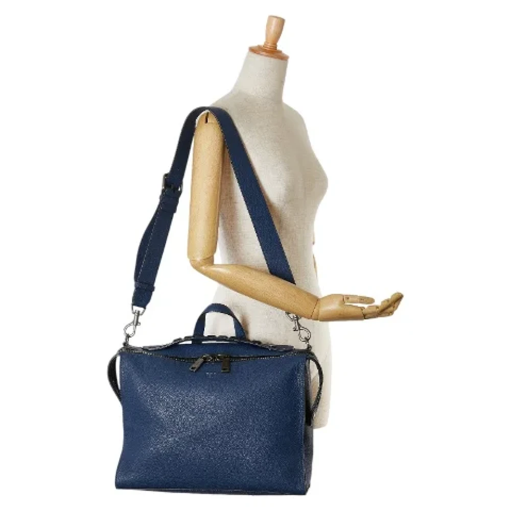 Fendi Vintage Pre-owned Leather handbags Blue Heren