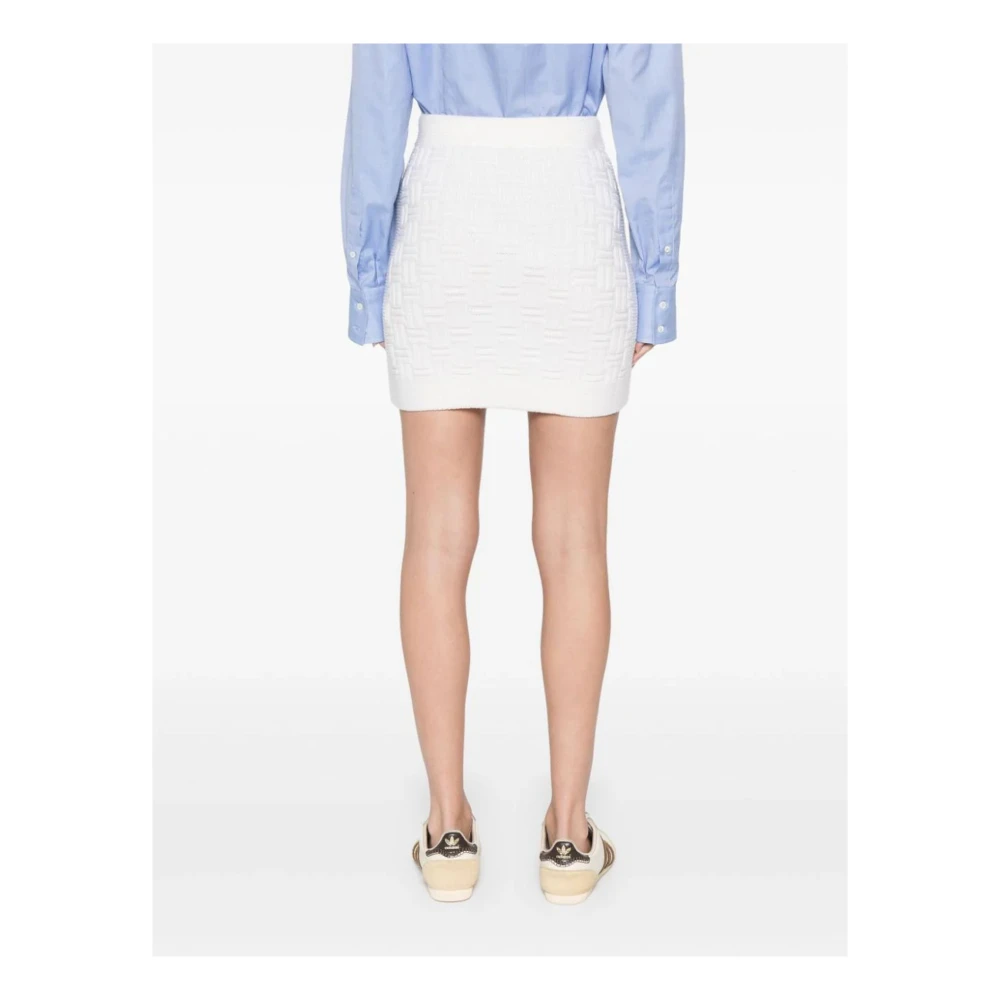 Casablanca Witte Column Stitch Mini Rok White Dames