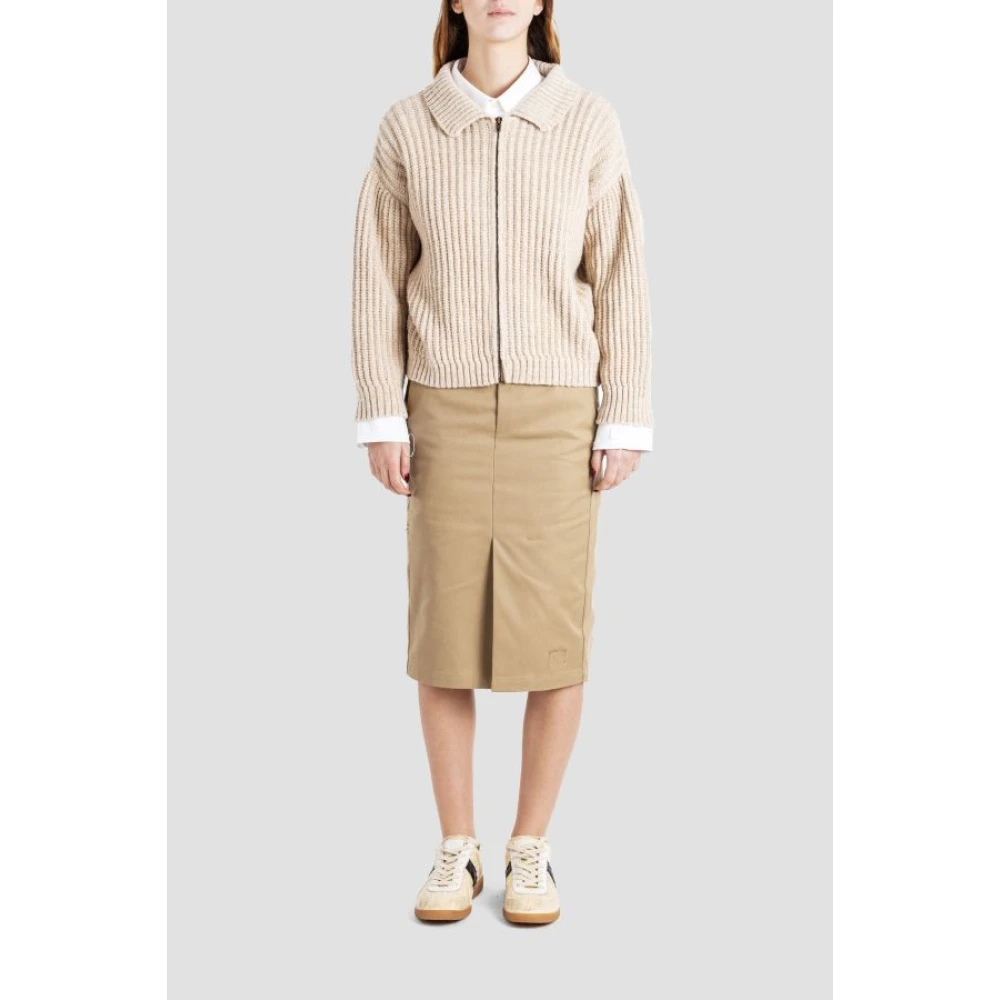 Maison Margiela Beige Straight Cut Pencil Skirt Beige Dames