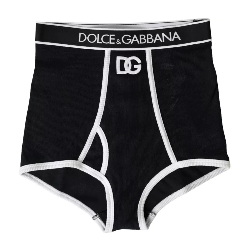 Dolce & Gabbana Women's Black Logo Cotton Stretch Underwear
