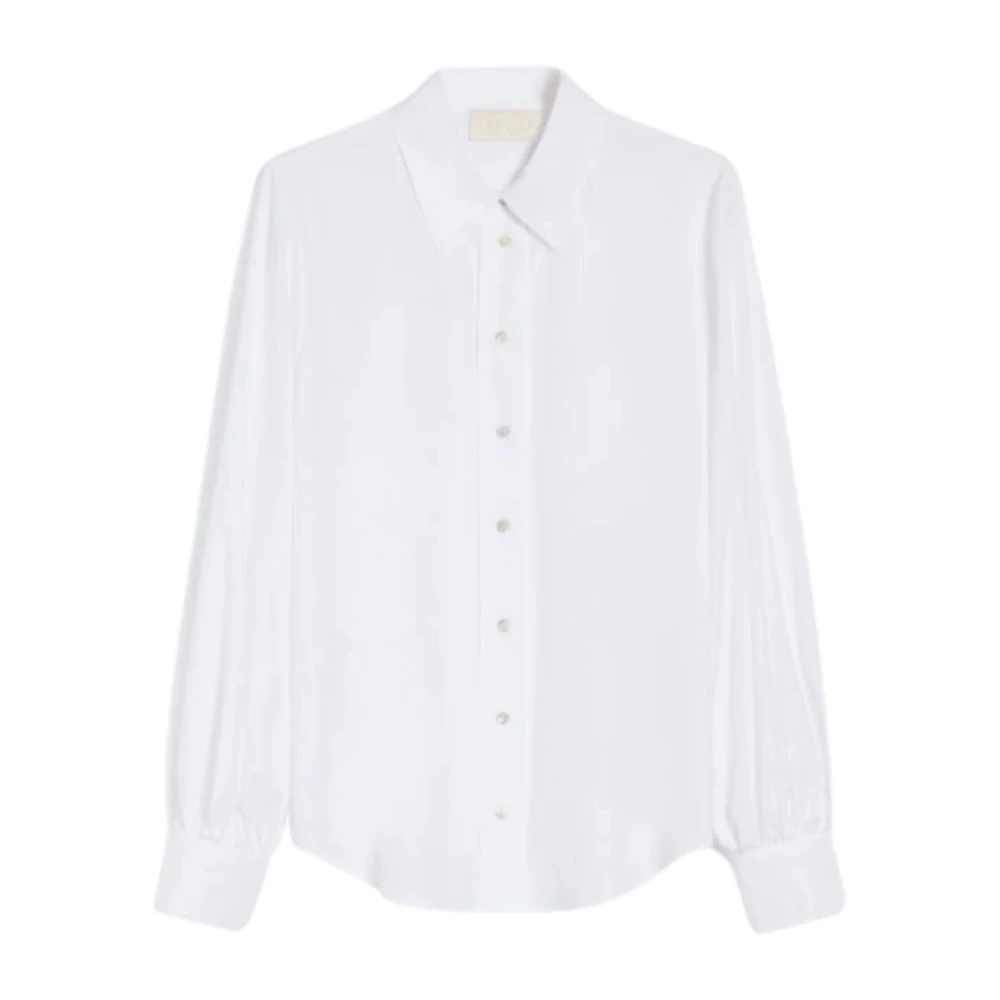 Iblues Witte Katoenen Popeline Overhemd White Dames