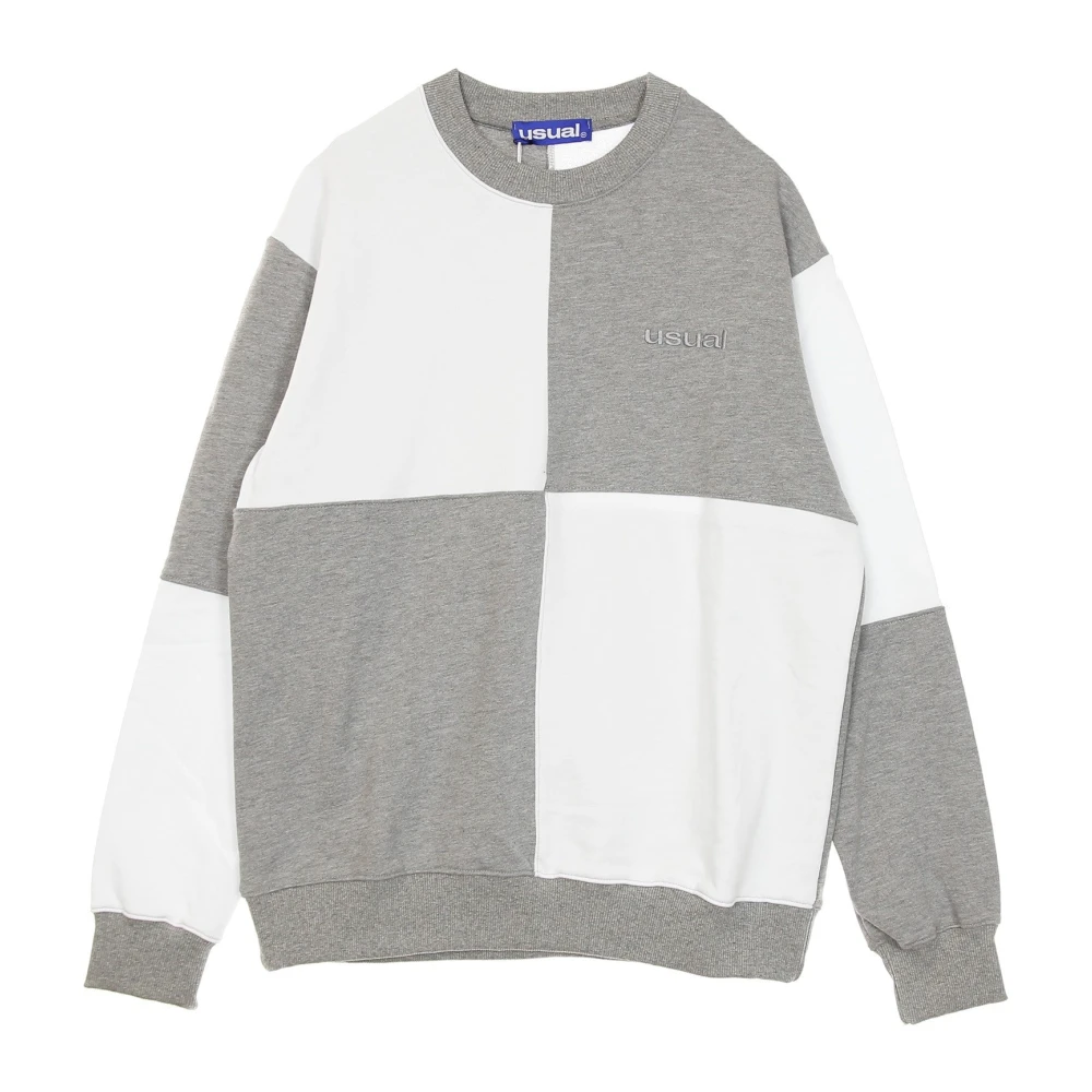 Usual Lichtgewicht Crewneck Sweatshirt Wit Grijs Gray Heren
