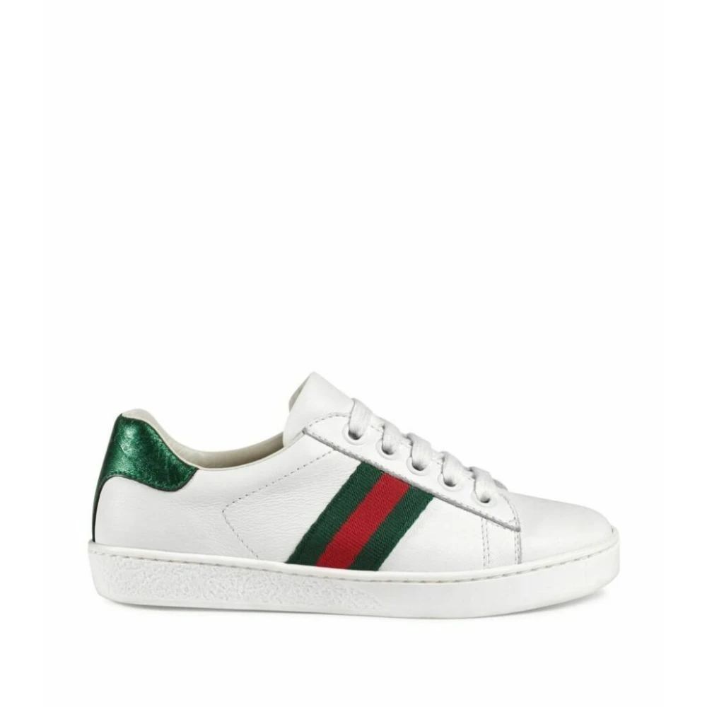 Gucci Barn Vita Läder Sneakers Ace White, Pojke