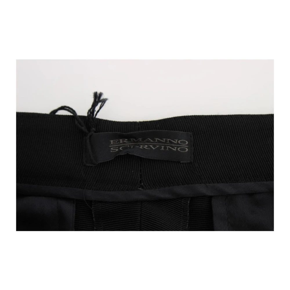 Ermanno Scervino Zwarte Gestreepte Wijde Broek Black Dames