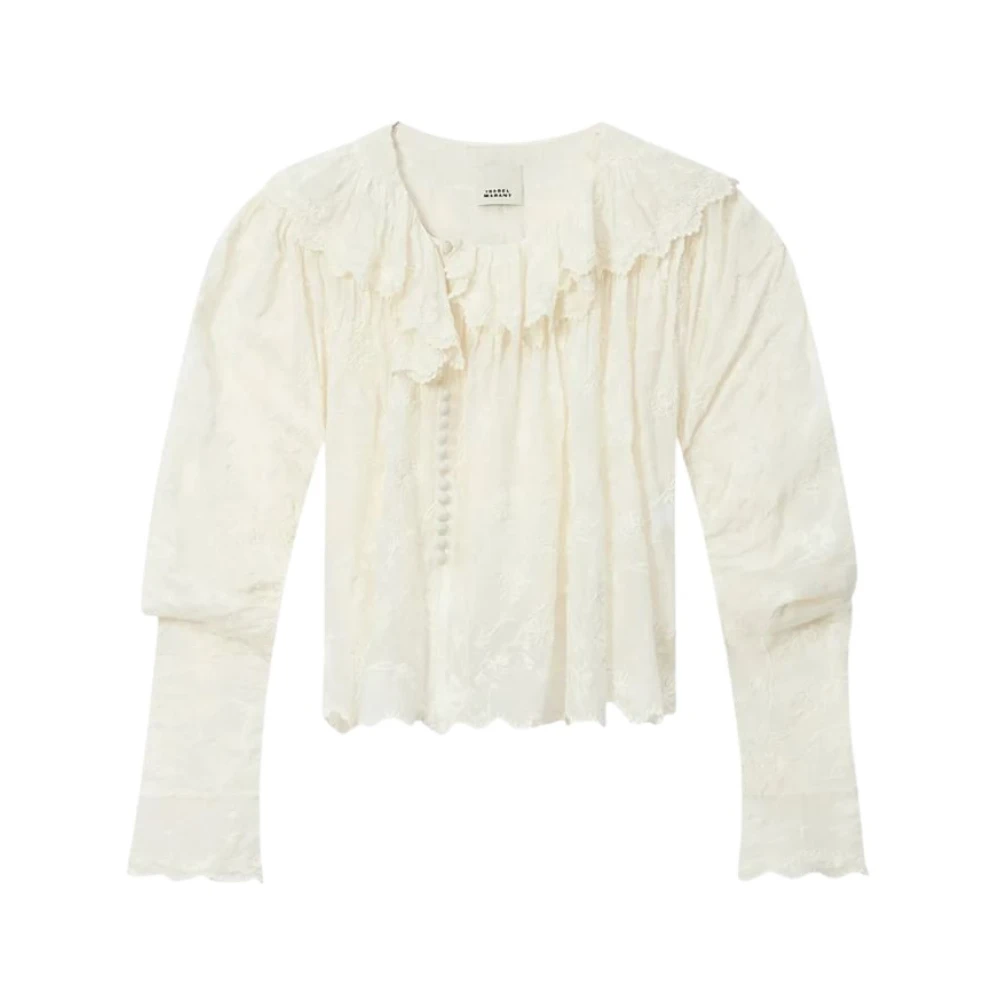 Isabel Marant Women's White Blouses, Xs, Zelly Top