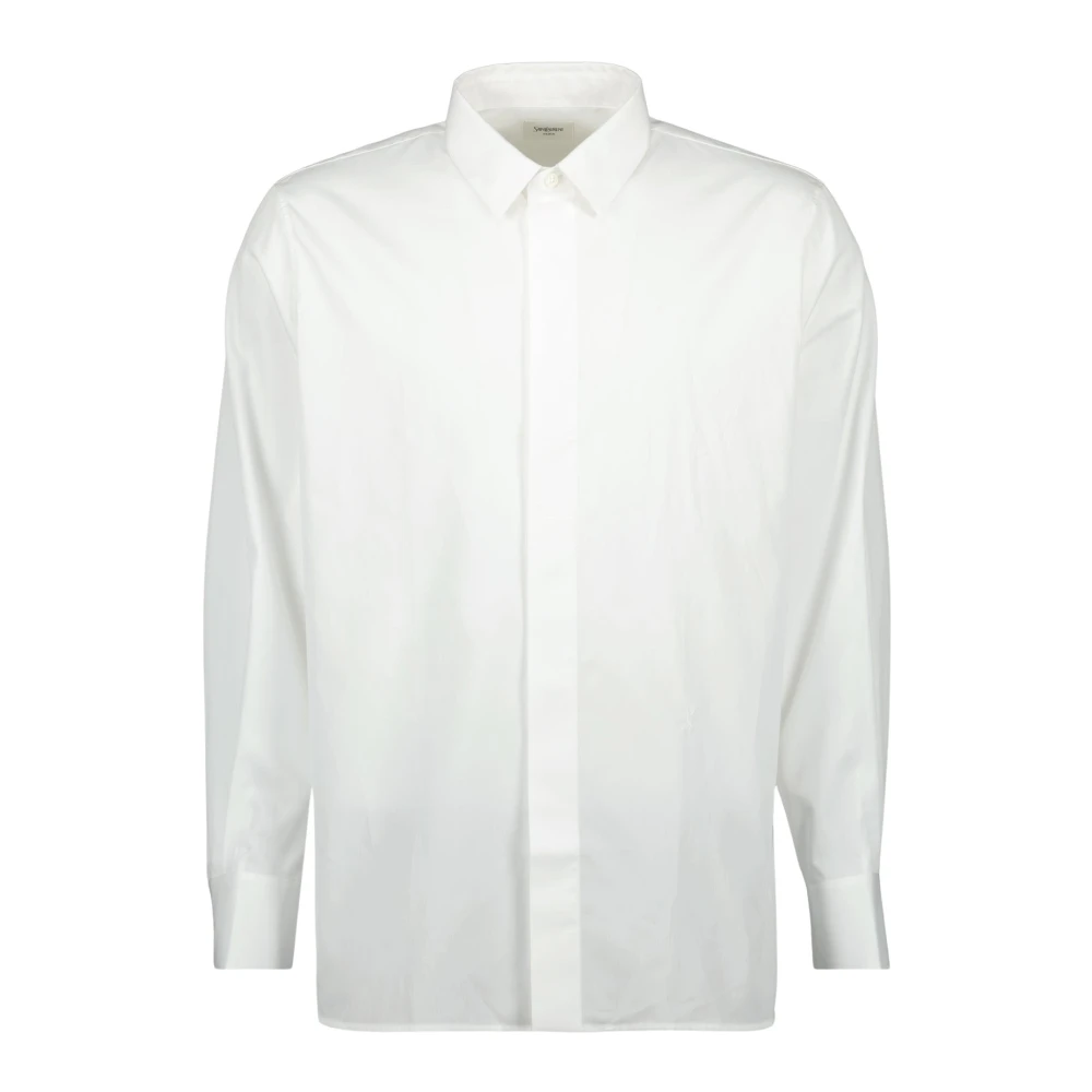 Saint Laurent White Cotton Poplin Cassandre Shirt - Male - Formal Shirts - L - Shirts