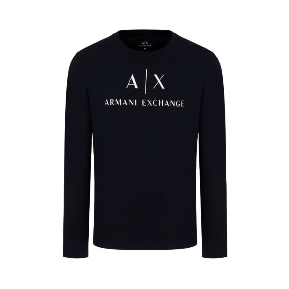 Armani Exchange Mannelijk Zwart Long Sleeve T-Shirt With Logo