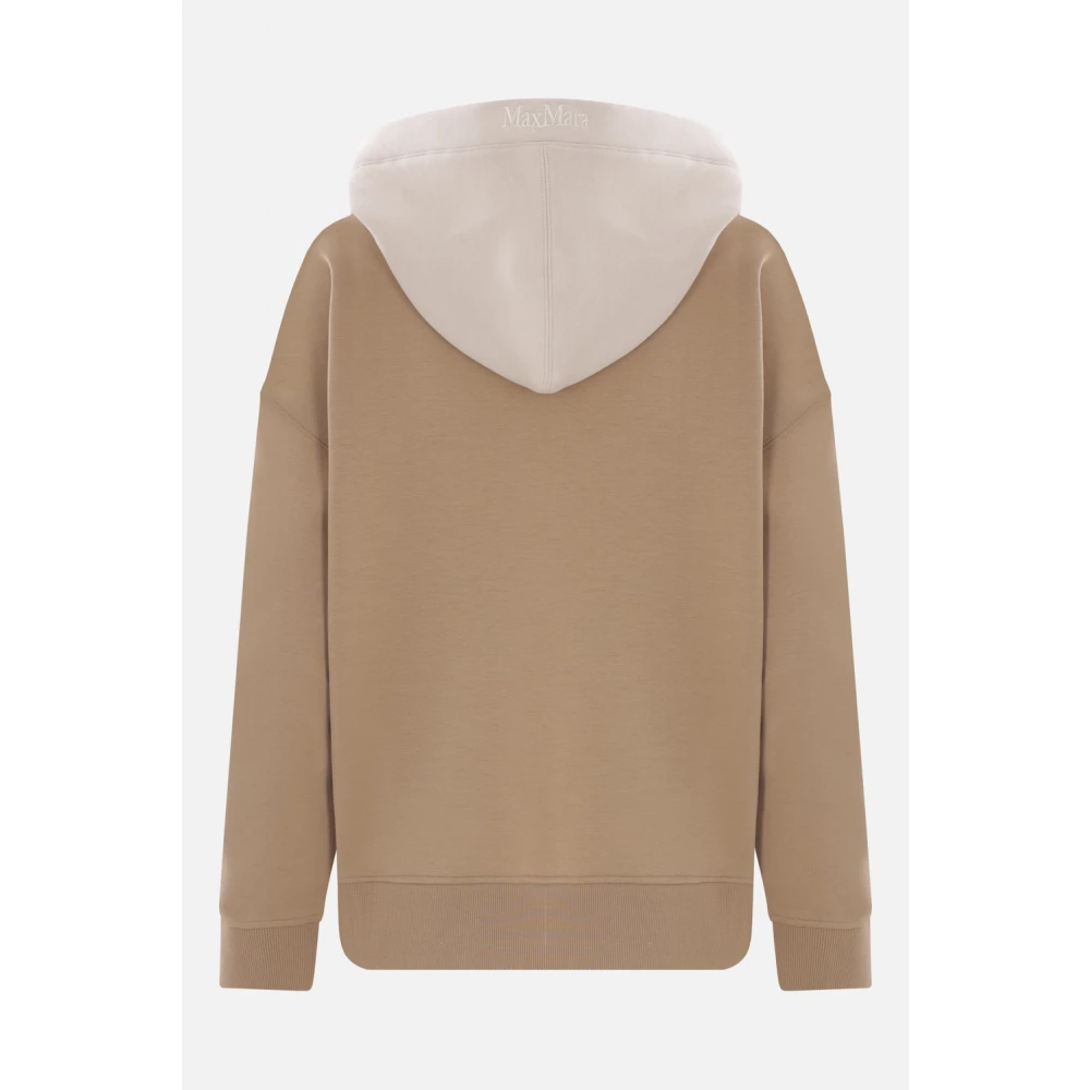 Max Mara Bruine Hoodie met Logoprint Brown Dames