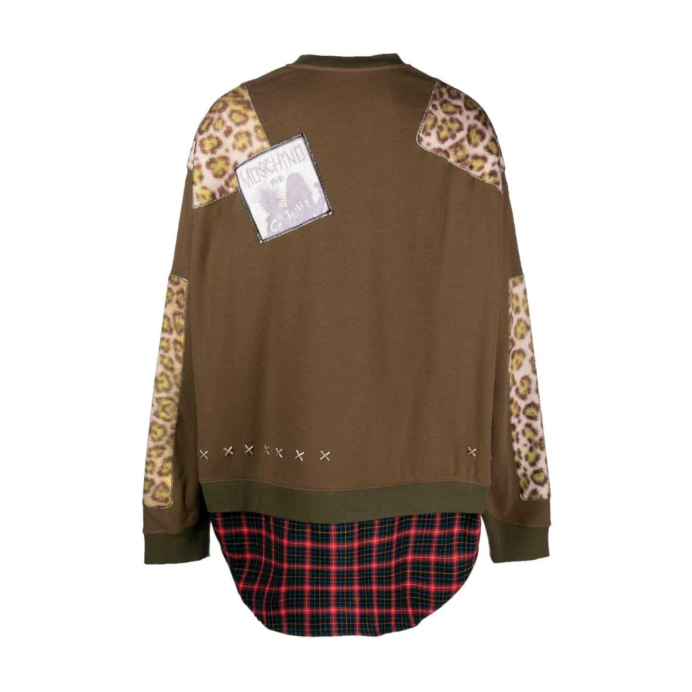 Moschino Groene Oversized Sweatshirt met Stud Detail Green Heren